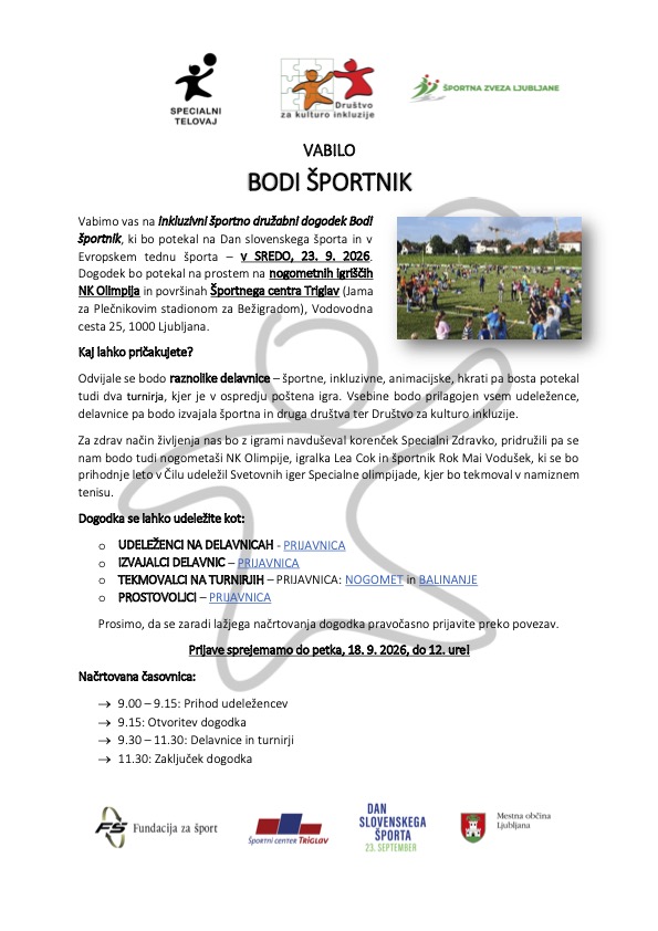 VABILO NA BODI ŠPORTNIK 2026